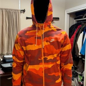Nike Men's Performance Jacket - Orange and Red Camouflage